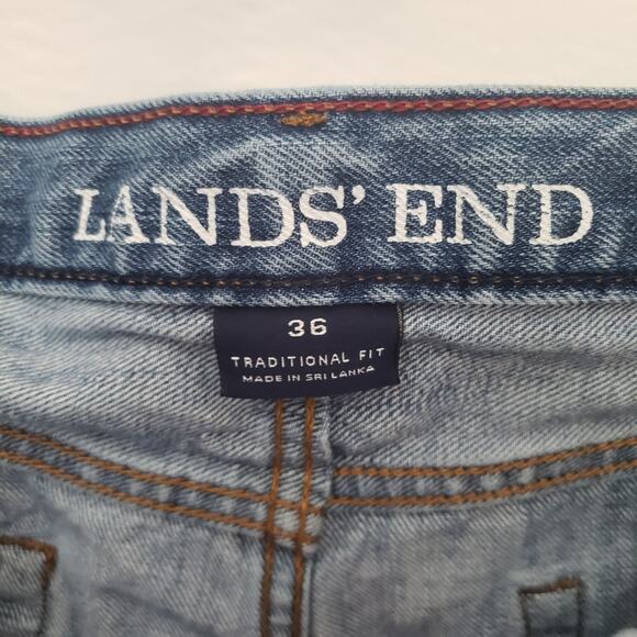 Lands' End Mens Jeans Size 36 Traditional Fit Denim Pants Straight Leg 5 Pocket - Picture 8 of 10